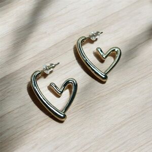 Gold Heart-Shaped Earrings